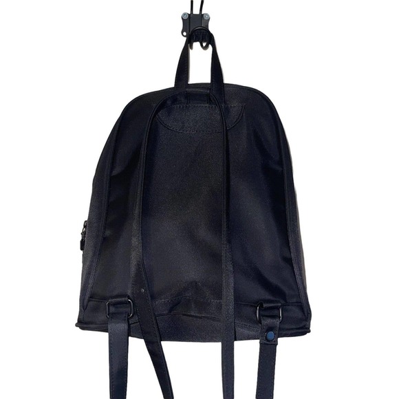 Vintage Saks Fifth Avenue Mini Backpack Purse Shoulder Bag Black y2k 90s Rainbow - Picture 2 of 4